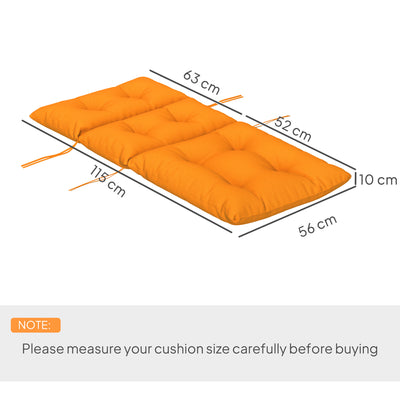 Outsunny 115 x 56cm Rocking Chair Padded Seat Cushion - Orange 