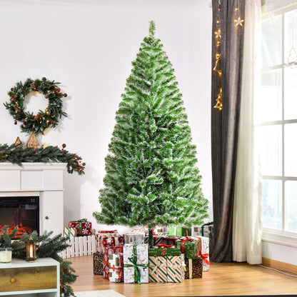 HOMCOM 7FT Indoor Christmas Tree Artificial Decoration Xmas Gift with Metal Stand Branch Tips 