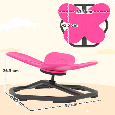 AIYAPLAY Butterfly-Shaped-kids Swivel Chair, Sensory Spinning Chair for Balance, Coordination Training, Pink 