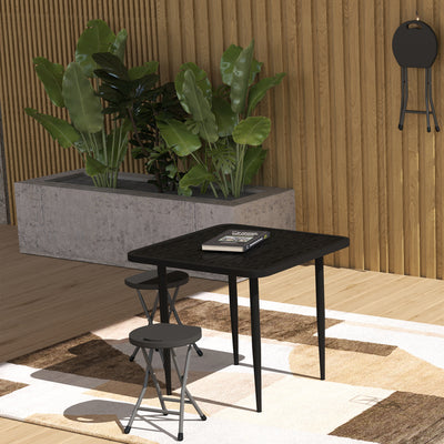 Outsunny Set of Four Folding Carry Stools - Charcoal Grey 