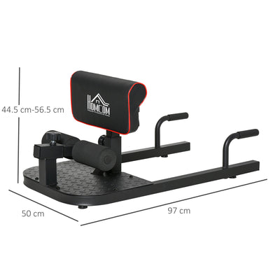 HOMCOM Squat Machine with Push Up Stand, Padded Hip Thrust Bench with Adjustable Cushion for Home Gym Work Out, Black 