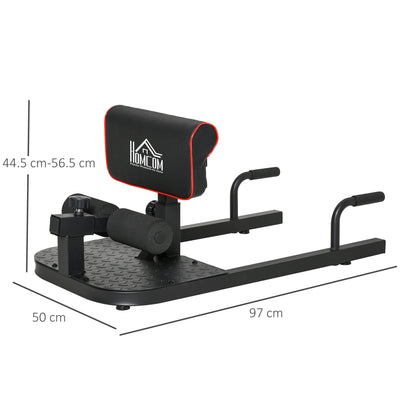 HOMCOM Squat Machine with Push Up Stand, Padded Hip Thrust Bench with Adjustable Cushion for Home Gym Work Out, Black 