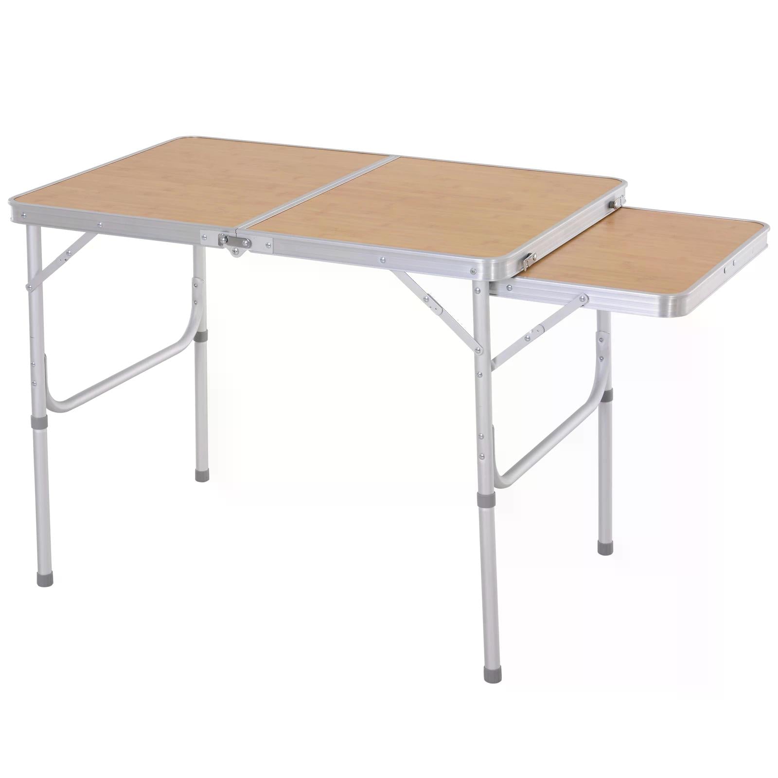 Outsunny 3ft Aluminium MDF-Top Folding Picnic Table Portable Camping Table 