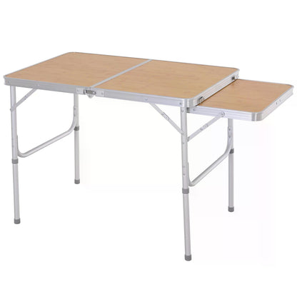 Outsunny 3ft Aluminium MDF-Top Folding Picnic Table Portable Camping Table 