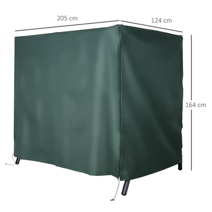 Outsunny 205 x 124cm Three-Seater Swing Chair Protective Cover Deep Green 