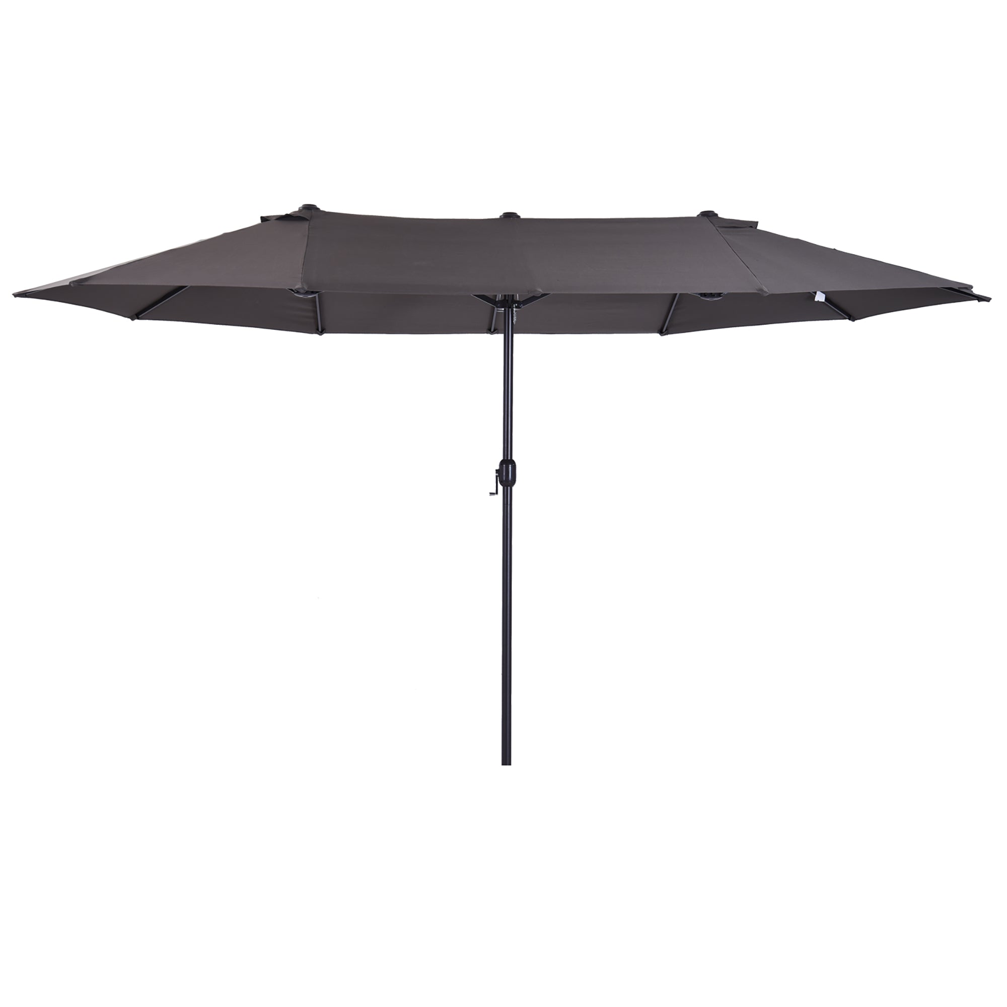 Outsunny 4.6m Garden Parasol Double-Sided Sun Umbrella Patio Market Shelter Canopy Shade Outdoor Grey 
