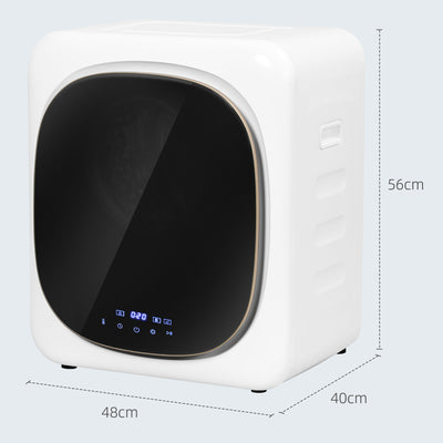 HOMCOM 4kg Vented Tumble Dryer with Deodorize, Smart Mode, 800W Compact Tumble Dryer with Stainless Steel Tub, Front Load, for Flat, Home, RVs, White 