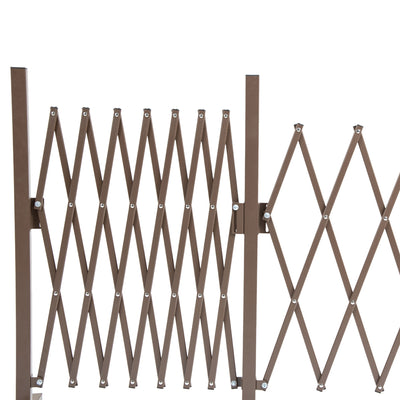 Outsunny Expanding Trellis Fence Freestanding Movable Fence Foldable Garden Screen Panel Aluminium, 405cm x 103.5cm, Dark Brown 