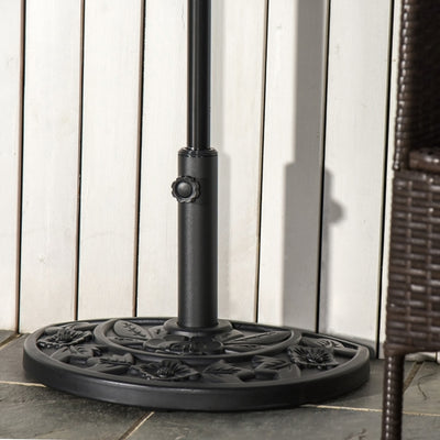 Outsunny 9kg Cement Concrete Half Round Parasol Base Umbrella Stand Garden Outdoor Accessories - Adjustable Coupler Suitable Umbrella Rod: Φ3.5cm, Φ3.8cm, Φ4.8cm 