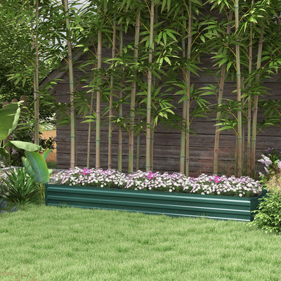Outsunny 60 x 240cm Galvanised Steel Planter, with Open Bottom 