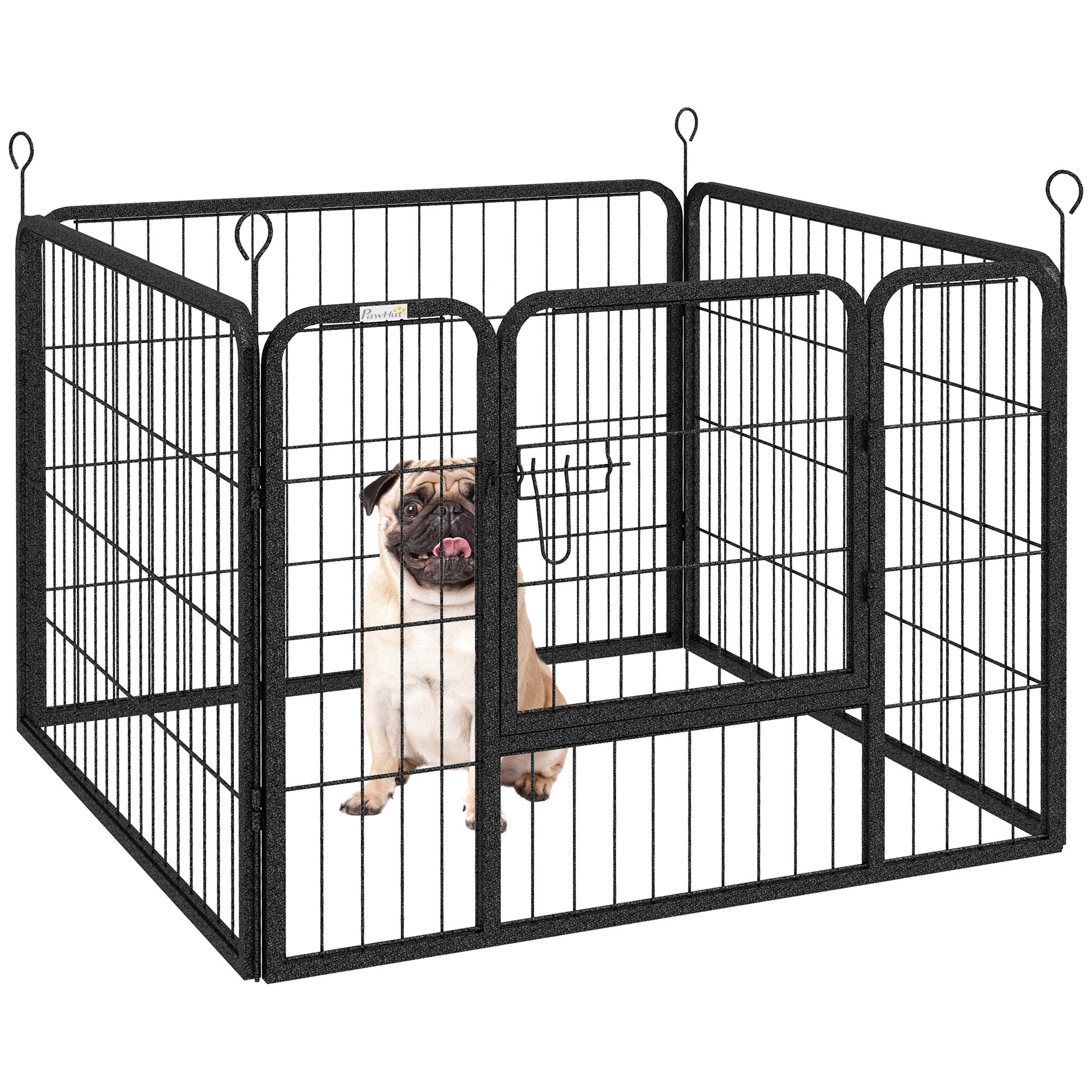 PawHut Heavy Duty Dog Playpen, 4 Panel Puppy Pen, Foldable Dog Kennel Both Indoor Outdoor Use Collapsible Design 82L x 82W x 60H (cm) 