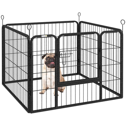 PawHut Heavy Duty Dog Playpen, 4 Panel Puppy Pen, Foldable Dog Kennel Both Indoor Outdoor Use Collapsible Design 82L x 82W x 60H (cm) 