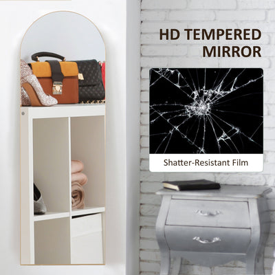 HOMCOM 150cm Arched Full Length Mirror - Gold Tone 