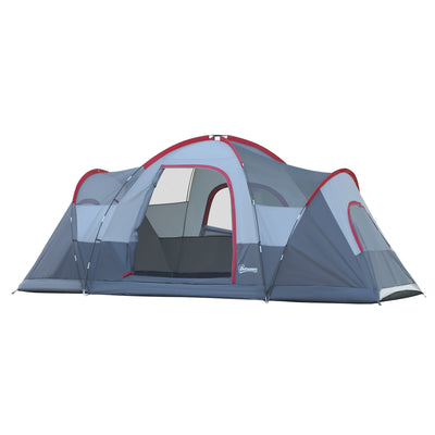 Outsunny Fibreglass & Steel Frame 5/6 Person Lightweight Camping Tent Blue 