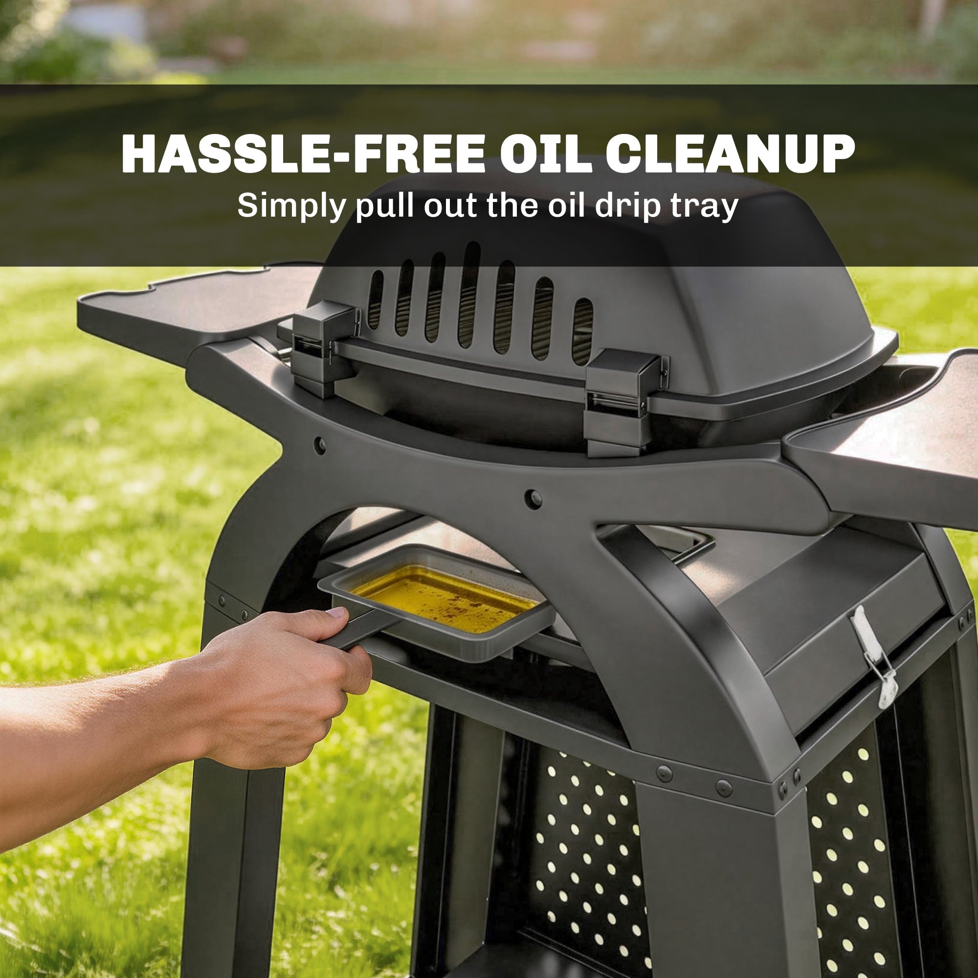 Outsunny 2 Burner Gas Grill with 2 Side Tables, 3.8 KW Barbecue Grill with Cast Iron Grates, 2-in-1 Tabletop BBQ with Wheels 