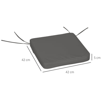 Outsunny Set of 6 Pcs Chair Cushion, 42Lx42Wx5T cm-Grey 