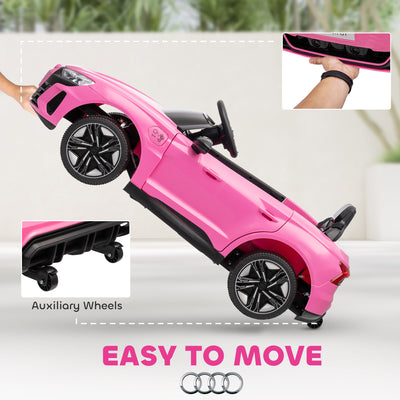 HOMCOM Audi Licensed 12V Kids Electric Ride-On, with Remote Control, Suspension System, Lights, Music, Motor - Pink 