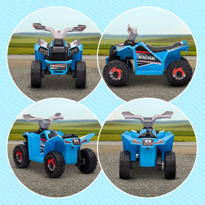 HOMCOM 6V Quad Bike with Wear-Resistant Wheels, Forward Backward Function, for Ages 18-36 Months, Blue 