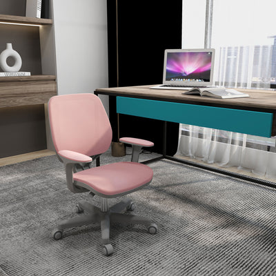 Vinsetto Office Chair, Breathable Mesh Swivel Desk Chair with Adjustable Height and  360° Swivel Security Wheels for Home Office, Study, Pink 