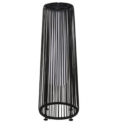 Outsunny Patio Garden Solar Powered Lights Woven Resin Wicker Lantern Auto On/Off 