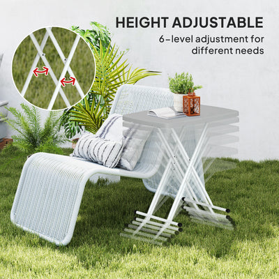 Outsunny Minimal Folding Outdoor Table - Grey/White 