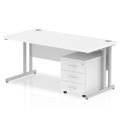 Impulse 1600mm Cantilever Straight Desk With Mobile Pedestal