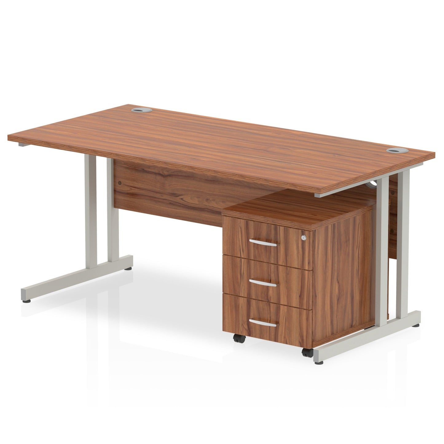 Impulse 1600mm Cantilever Straight Desk With Mobile Pedestal