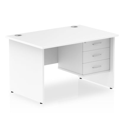 Impulse 1200mm Panel End Straight Desk With Single Fixed Pedestal