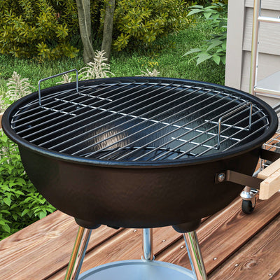 Outsunny Portable Round Kettle Charcoal Grill BBQ Smoker with Lid Outdoor Heat Control Party Patio Barbecue Garden 