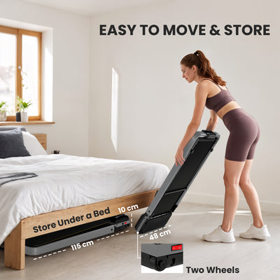 SPORTNOW Folding Walking Treadmill, Under Desk Walking Pad with Incline, Silver Tone 