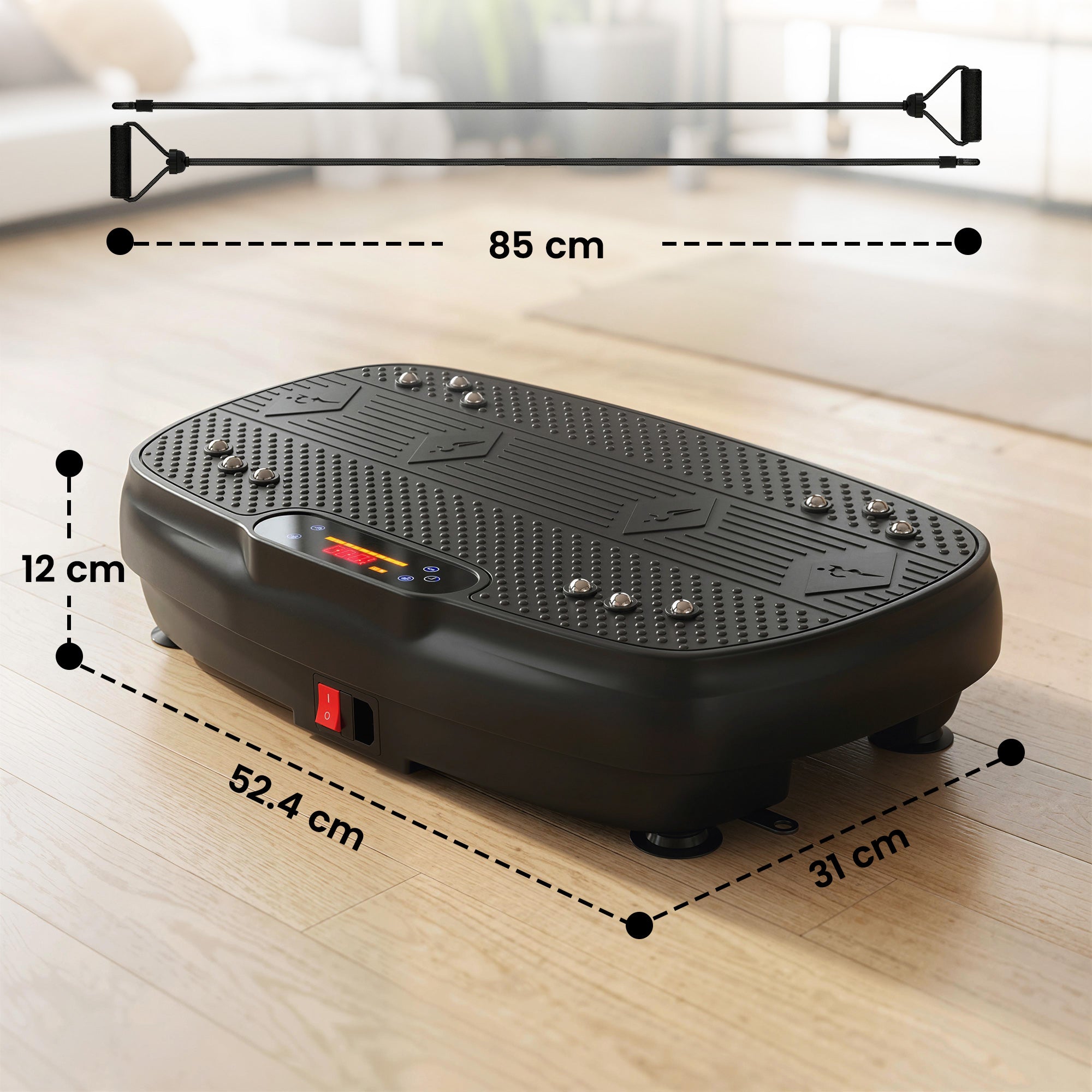 SPORTNOW Vibration Plate Exercise Machine with 120 Speed Levels, 5 Programs, Quiet Vibrating Plate with Resistance Bands 