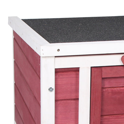 PawHut Wooden Rabbit Hutch 51 x 42 x 43 cm, Red 