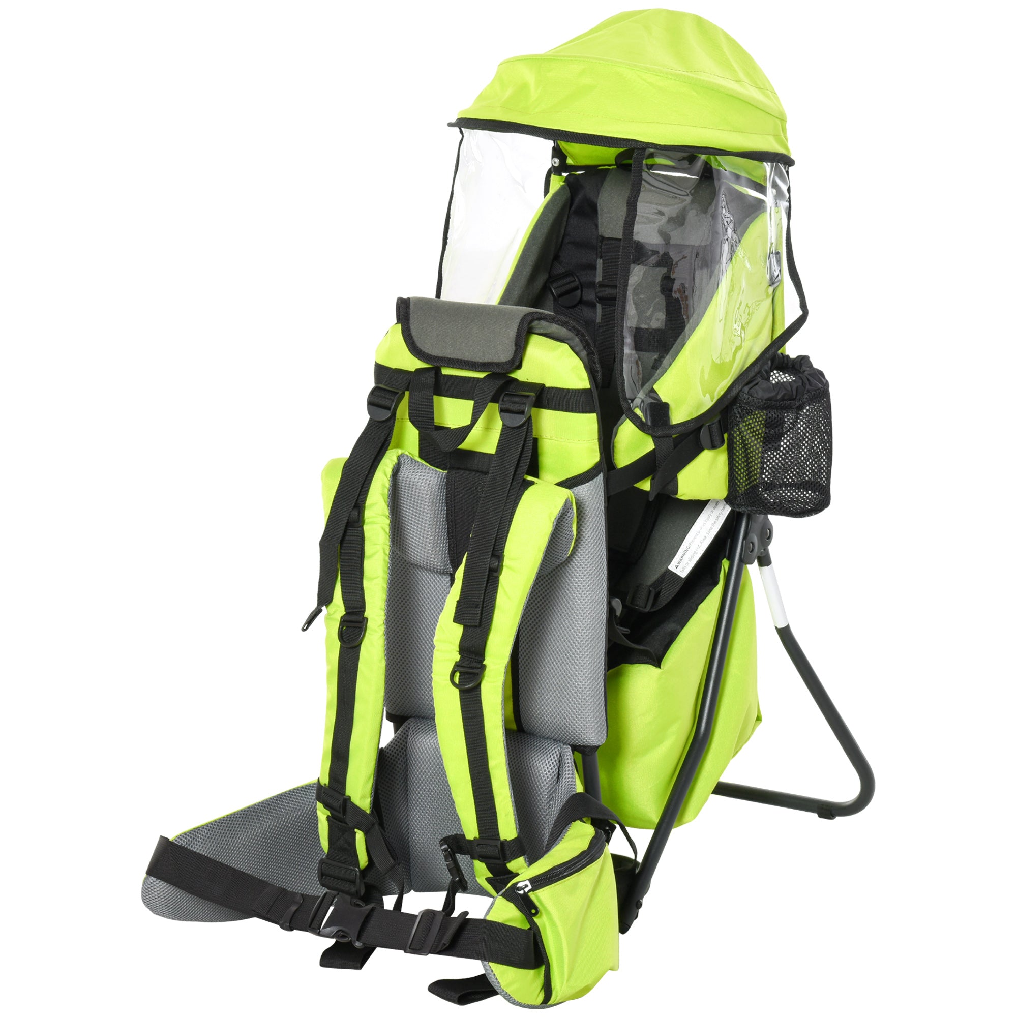 HOMCOM Baby Hiking Backpack Carrier Child Carrier with Ergonomic Hip Seat Detachable Rain Cover Adjustable Straps Stand for Toddler 6 - 36 Months Green 