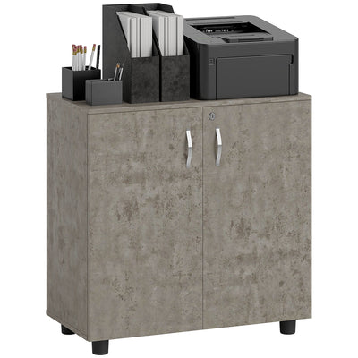 Vinsetto Two-Tier Locking Office Storage Cabinet - Grey 