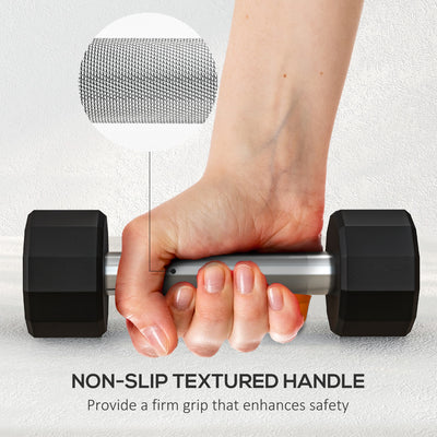 SPORTNOW 2 x 2kg Dumbbells Weights Set with 12-Sided Shape and Non-Slip Grip for Men Women Home Gym Workout 