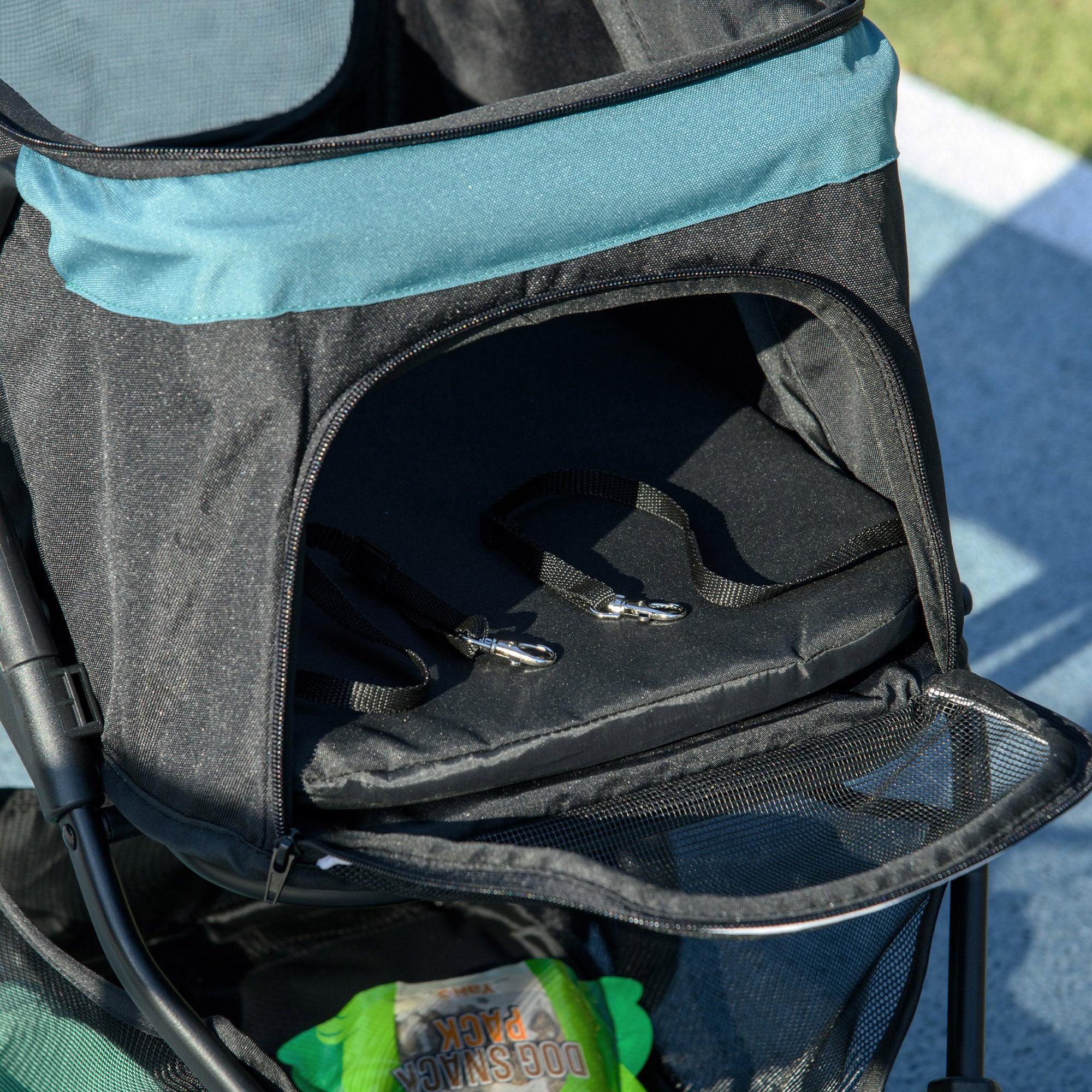 PawHut Foldable Pet Stroller w/ Rain Cover, for XS Dogs, S Dogs - Dark Green 
