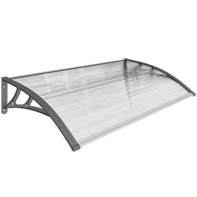 Outsunny Front Door Canopy, Outdoor Awning, Rain Shelter, 110 x 60cm, Grey 