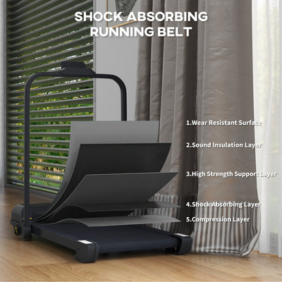 HOMCOM 2.5HP Walking Pad Treadmill, Folding Under Desk Treadmill, Walking Machine, 1-10km/h, with Remote Control 