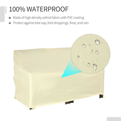 Outsunny 600D Oxford Cloth Furniture Cover, 2 Seater Sofa Protector for Garden Patio, Outdoor, Waterproof, Beige, 140L x 84W x 56/94H cm 