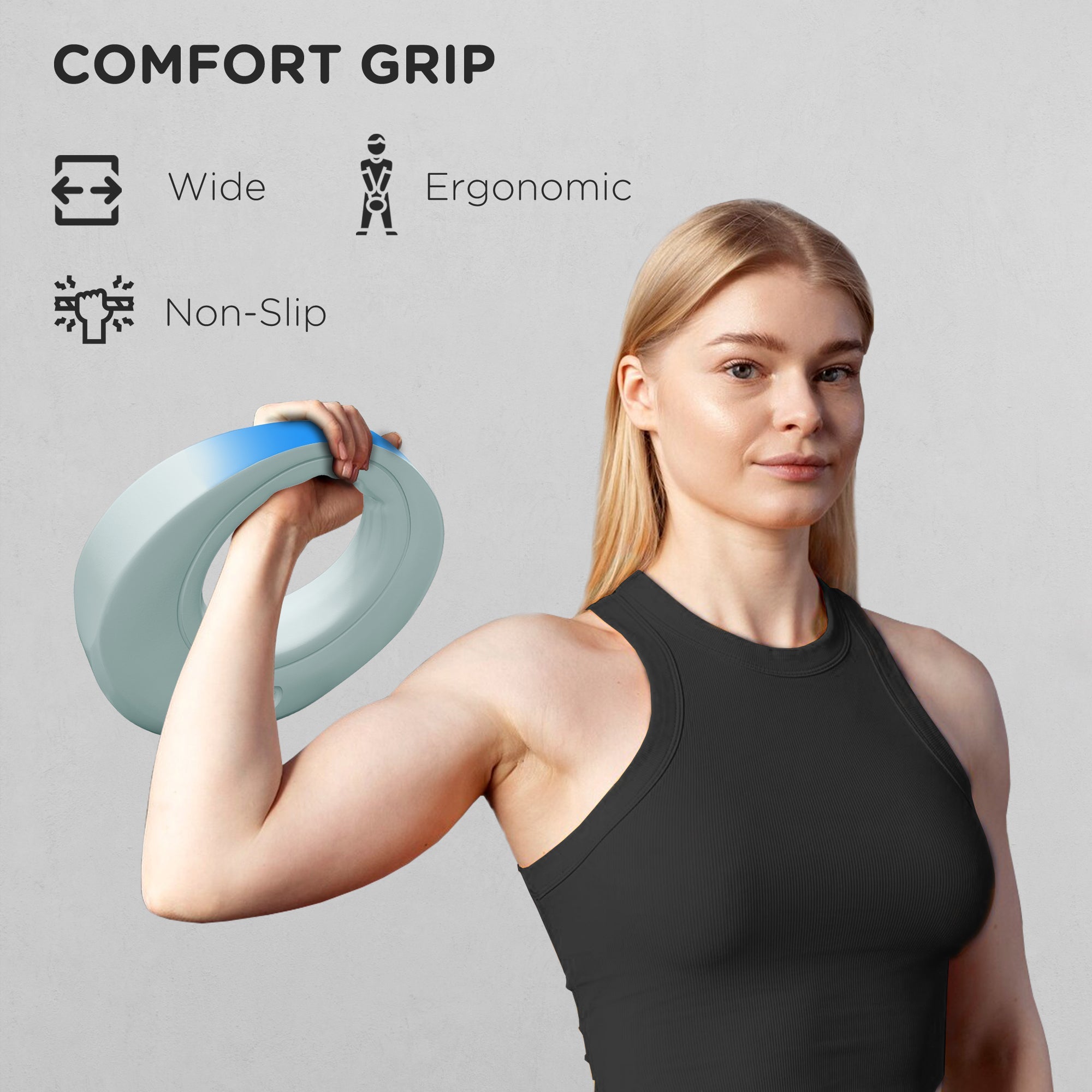 SPORTNOW 6kg Kettlebell, Soft Kettle Bell with Wide Handle for Home Gym, Weight Lifting, Strength Training, Light Grey 