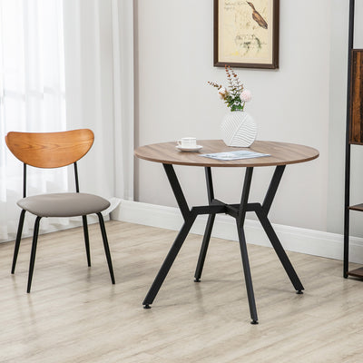 HOMCOM Dining Room Table with Black Legs Anti-slip Foot Pads for Living Room Dining Room 90 x 76 cm Brown 