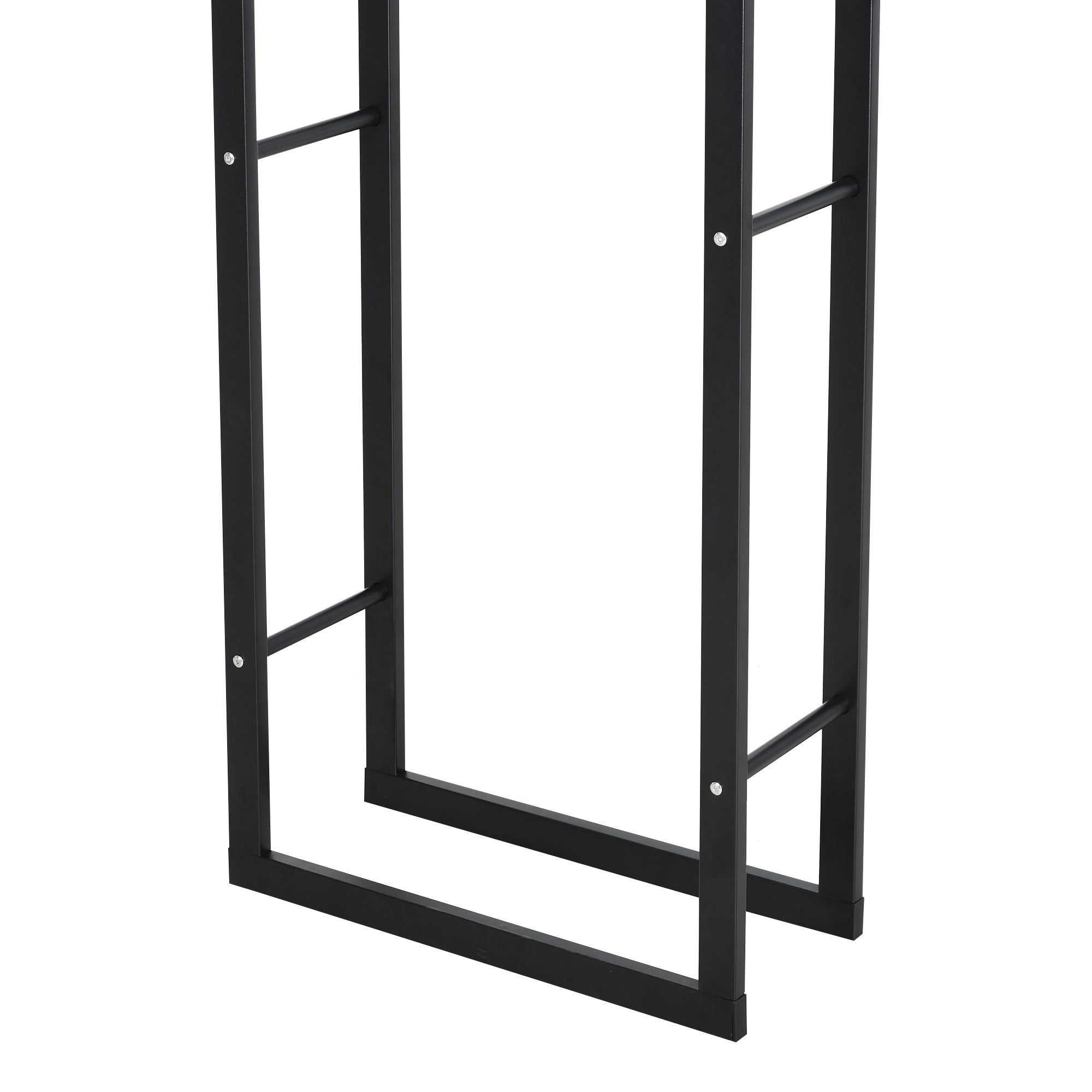 HOMCOM Metal Firewood Log Holder Tall Firewood Rack Indoor Outdoor Fireplace Wood Storage Shelf with Side Rails, Rust-Resistant, Black, 40W x 25D x 150H cm 