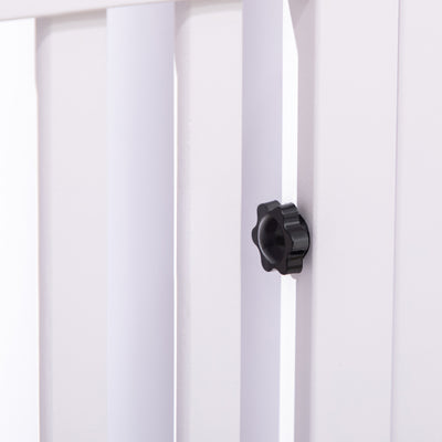 PawHut 7 Panels Playpen with 3 Doors for Baby Dogs, Two-Room Design Puppy Whelping Box - White 