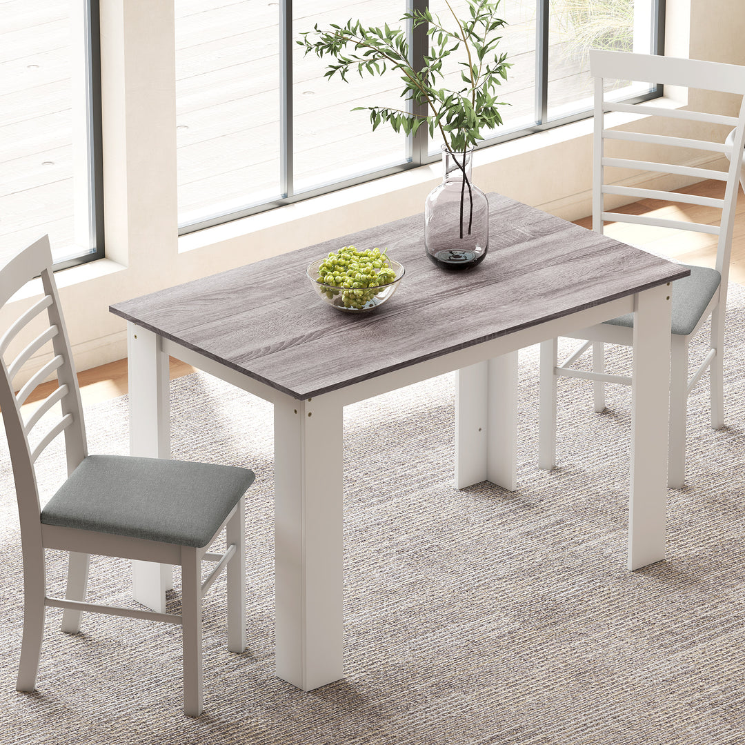HOMCOM Dining Table for 4-6 People, Kitchen Table with Wood Effect for Dining Room, Grey 