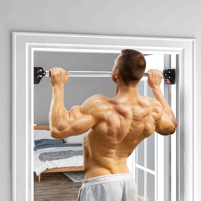 SPORTNOW Doorway Pull Up Bar, No Screws Door Frame Chin Up Bar, Adjustable Length (75-92cm) for Home Gym Workout, Max Load 200kg 