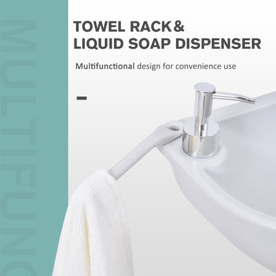 Outsunny Camping Portable Handwash Sink w/ Towel Holder & Soap Dispenser Rolling Wheels Outdoor Drainage Equipment 
