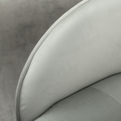 HOMCOM Velvet-feel Swivel Office Chair - Grey 