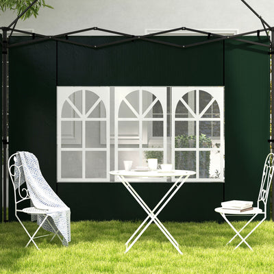 Outsunny Set of Two 3 x 3m Gazebo Frame Replacement Walls - Green 