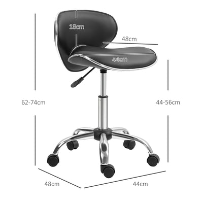 HOMCOM Adjustable Rolling Swivel Beauty Salon Chair, Stool for Spa, Black 