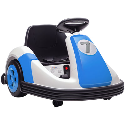 AIYAPLAY Kids Bumper Car with 360-Degree Rotation, 6V Electric Ride On Car with Music and Horn for 3-8 Years Old, Blue 